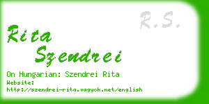 rita szendrei business card